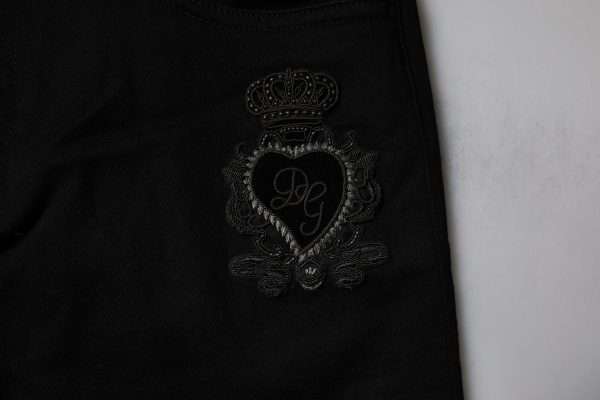 Black Sacred Heart Cotton Skinny Denim Jeans - Image 6