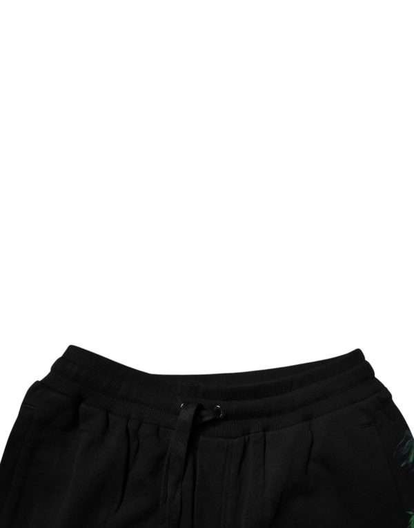 Black Cotton Logo Floral Print Bermuda Shorts - Image 5
