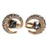 Brass Gold Black Crystal Luna Cufflink - Image 2