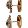 Brass Gold Black Crystal Luna Cufflink - Image 3