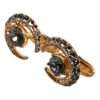 Brass Gold Black Crystal Luna Cufflink - Image 4