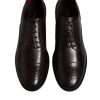 Maroon Calfskin Leather Derby Men Dress Shoes - Image 3