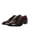 Maroon Calfskin Leather Derby Men Dress Shoes - Image 4