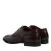 Maroon Calfskin Leather Derby Men Dress Shoes - Image 5