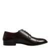 Maroon Calfskin Leather Derby Men Dress Shoes - Image 7
