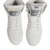 White Leather High Top Sneakers Shoes - Image 3