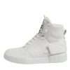 White Leather High Top Sneakers Shoes - Image 6