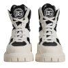 White Padded Mid Calf Lace Up Boots Shoes - Image 2