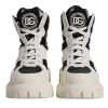 White Padded Mid Calf Lace Up Boots Shoes - Image 2