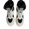 White Padded Mid Calf Lace Up Boots Shoes - Image 3
