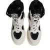 White Padded Mid Calf Lace Up Boots Shoes - Image 3