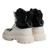 White Padded Mid Calf Lace Up Boots Shoes - Image 5