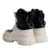 White Padded Mid Calf Lace Up Boots Shoes - Image 5