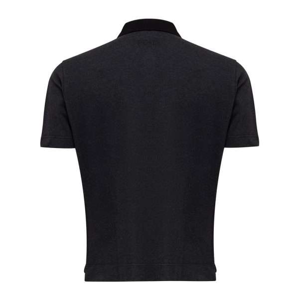Black Cotton Polo Shirt - Image 2