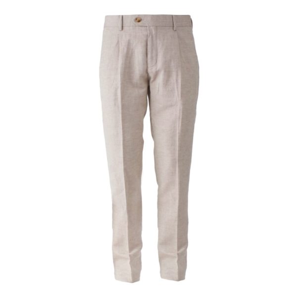 Beige Linen Jeans & Pant