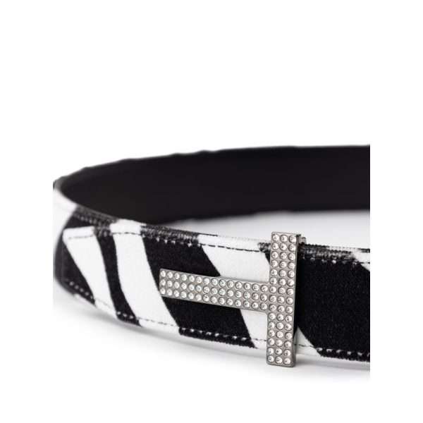 Black And White Leather Belt - Image 2