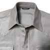 Metallic Gray Cotton Button Down Shirt - Image 7