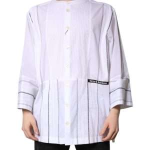 White Cotton Button Down Long Sleeves Shirt