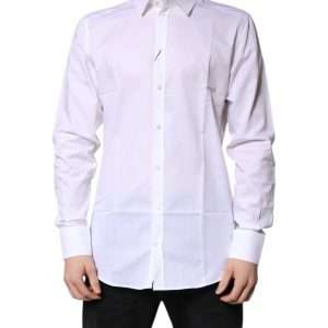 White Cotton Collared GOLD Dress Formal Shirt