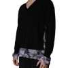 Black Camouflage V-neck Pullover Sweater - Image 3
