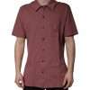 Dark Pink Button Down Casual Polo Men Shirt - Image 2