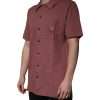 Dark Pink Button Down Casual Polo Men Shirt - Image 3
