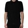 Black Silk Collared Polo T-shirt - Image 2