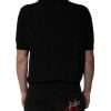Black Silk Collared Polo T-shirt - Image 4