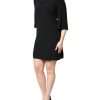 Black Crystal Embellished Round Neck Mini Dress - Image 3