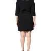 Black Crystal Embellished Round Neck Mini Dress - Image 4