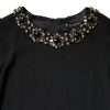 Black Crystal Embellished Round Neck Mini Dress - Image 7