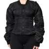 Black Nylon Full Zip Bustier Corset Jacket - Image 2