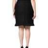 Black Wool Fringe High Waist Pencil Mini Skirt - Image 4