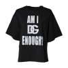 Black Printed Cotton Crew Neck Tee T-shirt - Image 2