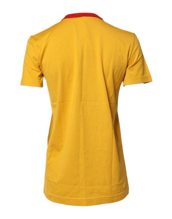 Yellow Printed Cotton Short Sleeves T-shirt - Image 4