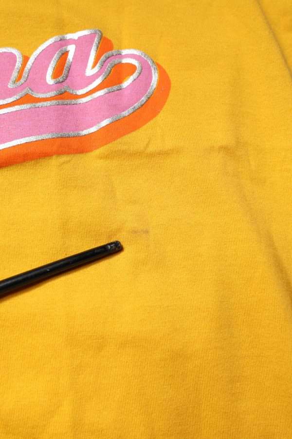 Yellow Printed Cotton Short Sleeves T-shirt - Image 6