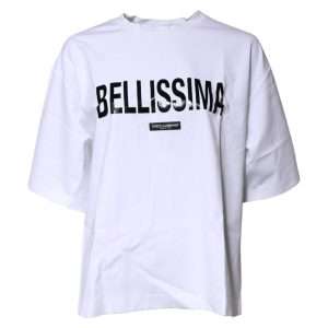 White Bellissima Cotton Crew Neck T-shirt