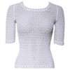 White Viscose Short Sleeve Crochet Top - Image 2