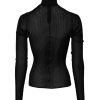 Black Knit Long Sleeves Turtleneck Slim Top - Image 4
