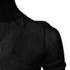 Black Knit Long Sleeves Turtleneck Slim Top - Image 3