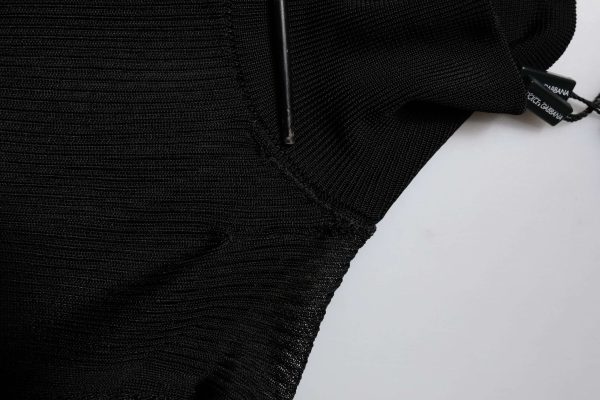 Black Knit Long Sleeves Turtleneck Slim Top - Image 6