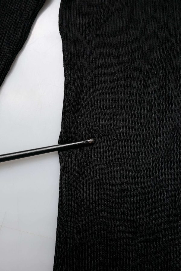 Black Knit Long Sleeves Turtleneck Slim Top - Image 8