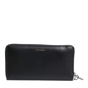 Black Blue Exotic Leather Embossed Continental Wallet