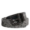 Black White Silver Tone Metal Buckle Belt - Image 2