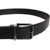 Black Leather Classic Metal Waist Buckle Belt - Image 4