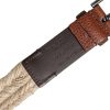 Brown Jute Leather Woven Metal Buckle Belt - Image 5