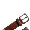 Brown Jute Leather Woven Metal Buckle Belt - Image 6