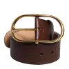 Brown Logo Engraved Metal Waist Buckle Belt - Image 2