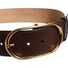 Brown Logo Engraved Metal Waist Buckle Belt - Image 5