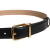 Black Leather Logo Metal Waist Buckle Belt - Image 4